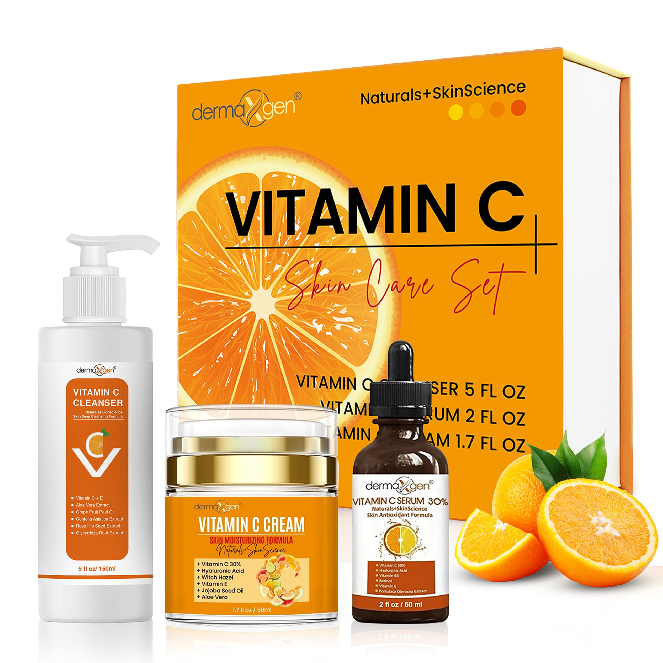 DERMAXGEN Vitamin C Complete Facial Care Kit – Brightening, Hydration & Anti-Aging