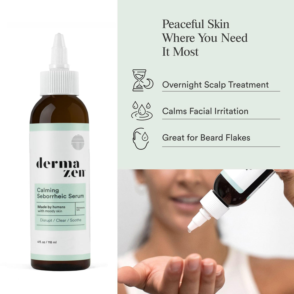 Dermazen Calming Seborrheic Serum – Dermatologist Recommended Topical Serum for Hair, Face & Body (4oz)