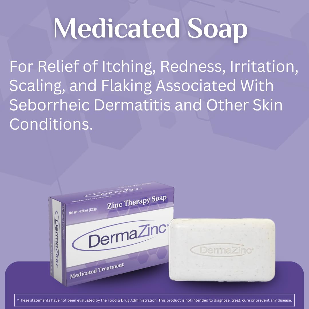 DermaZinc Therapy Soap – Zinc Soap for Skin Conditions (Pack of 3)