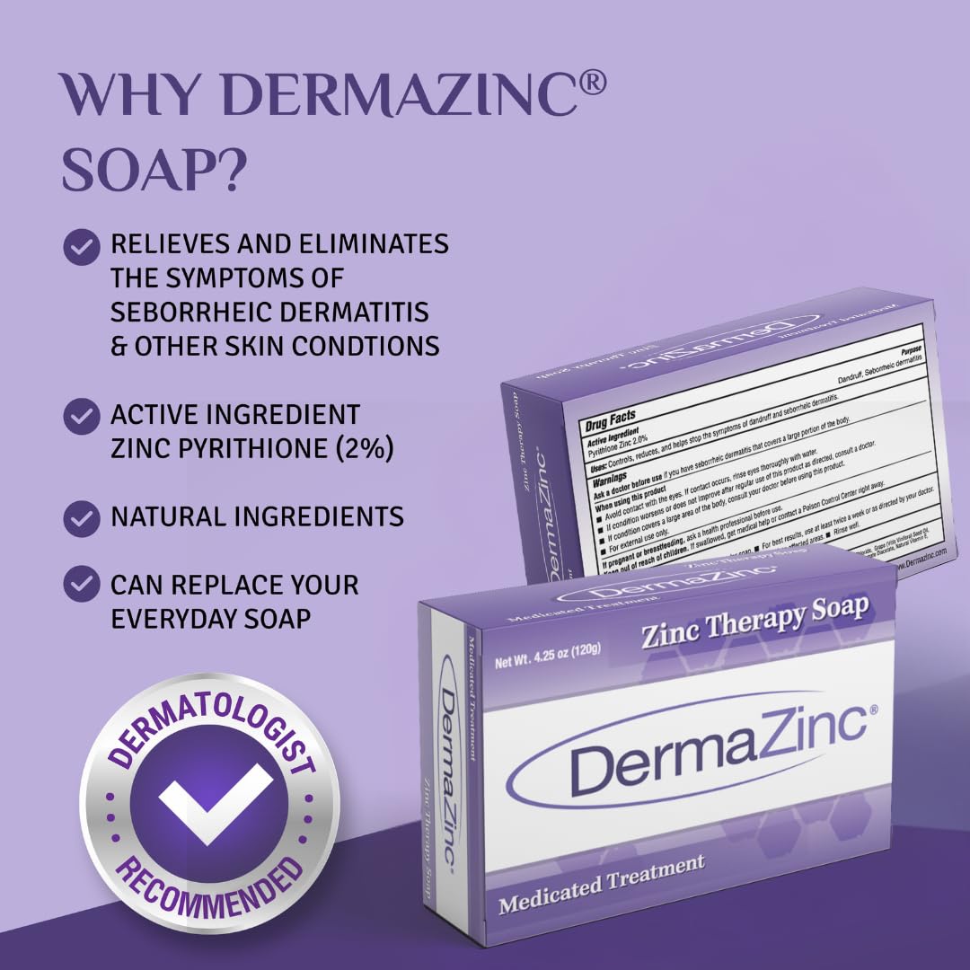 DermaZinc Therapy Soap – Zinc Soap for Skin Conditions (Pack of 3)