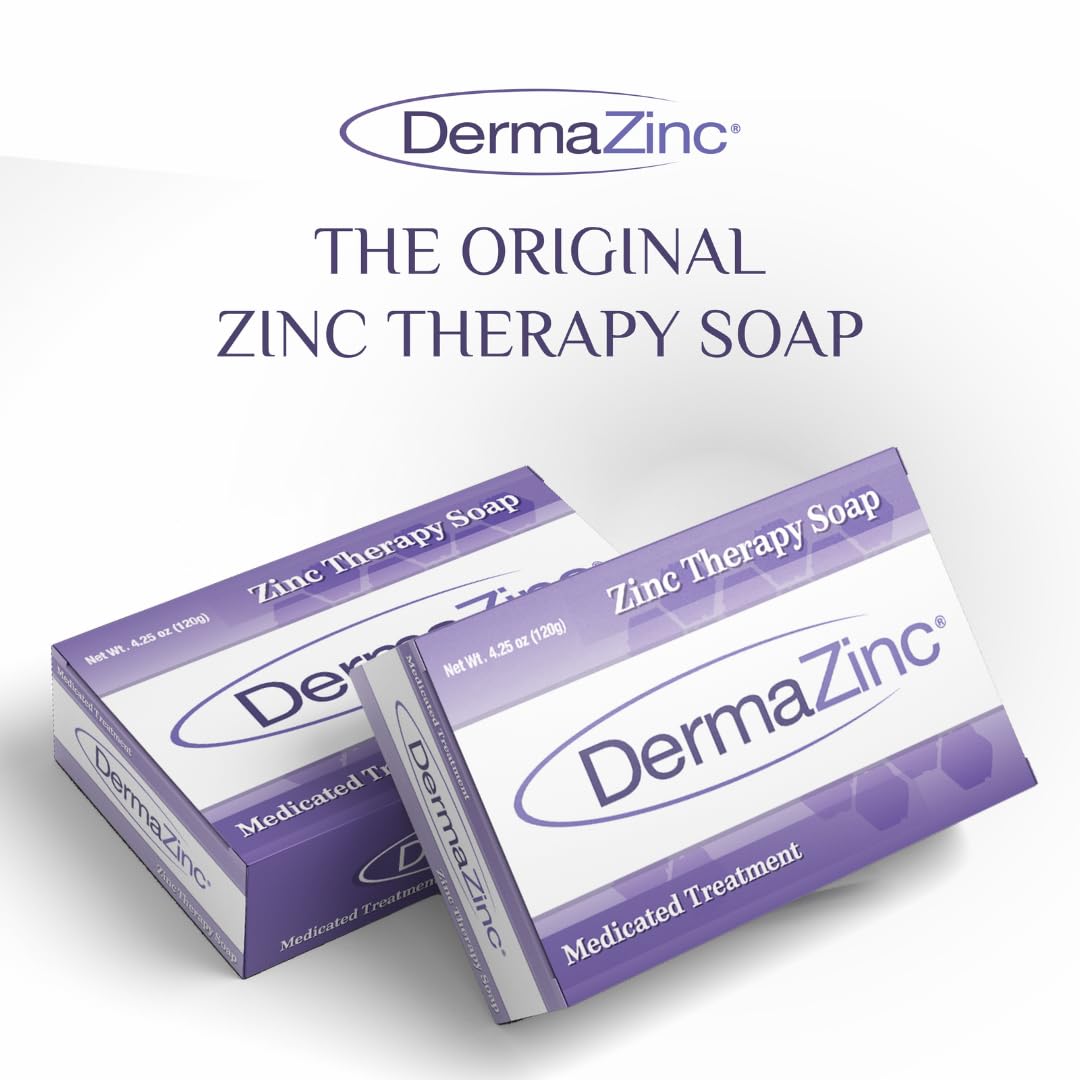 DermaZinc Therapy Soap – Zinc Soap for Skin Conditions (Pack of 3)