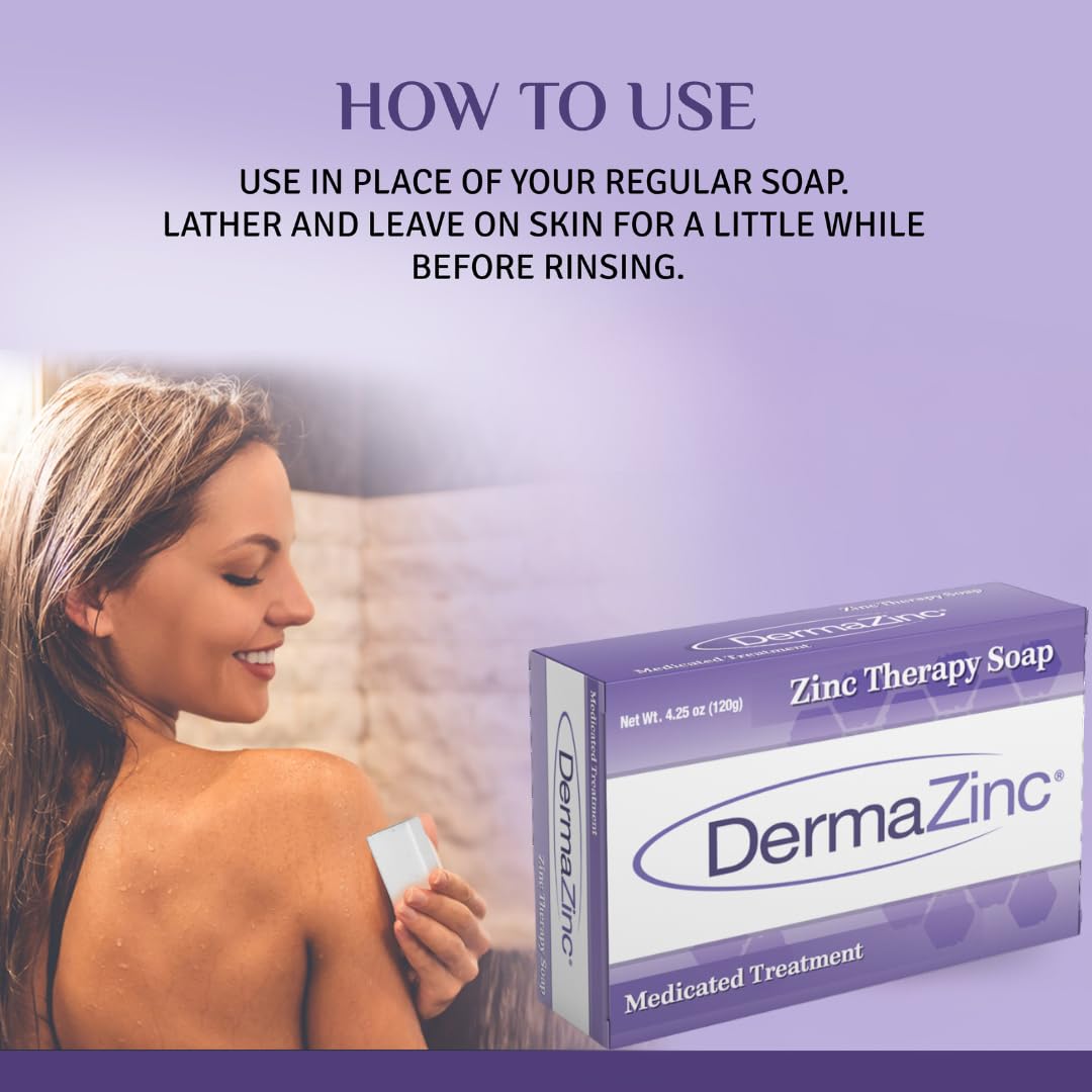 DermaZinc Therapy Soap – Zinc Soap for Skin Conditions (Pack of 3)