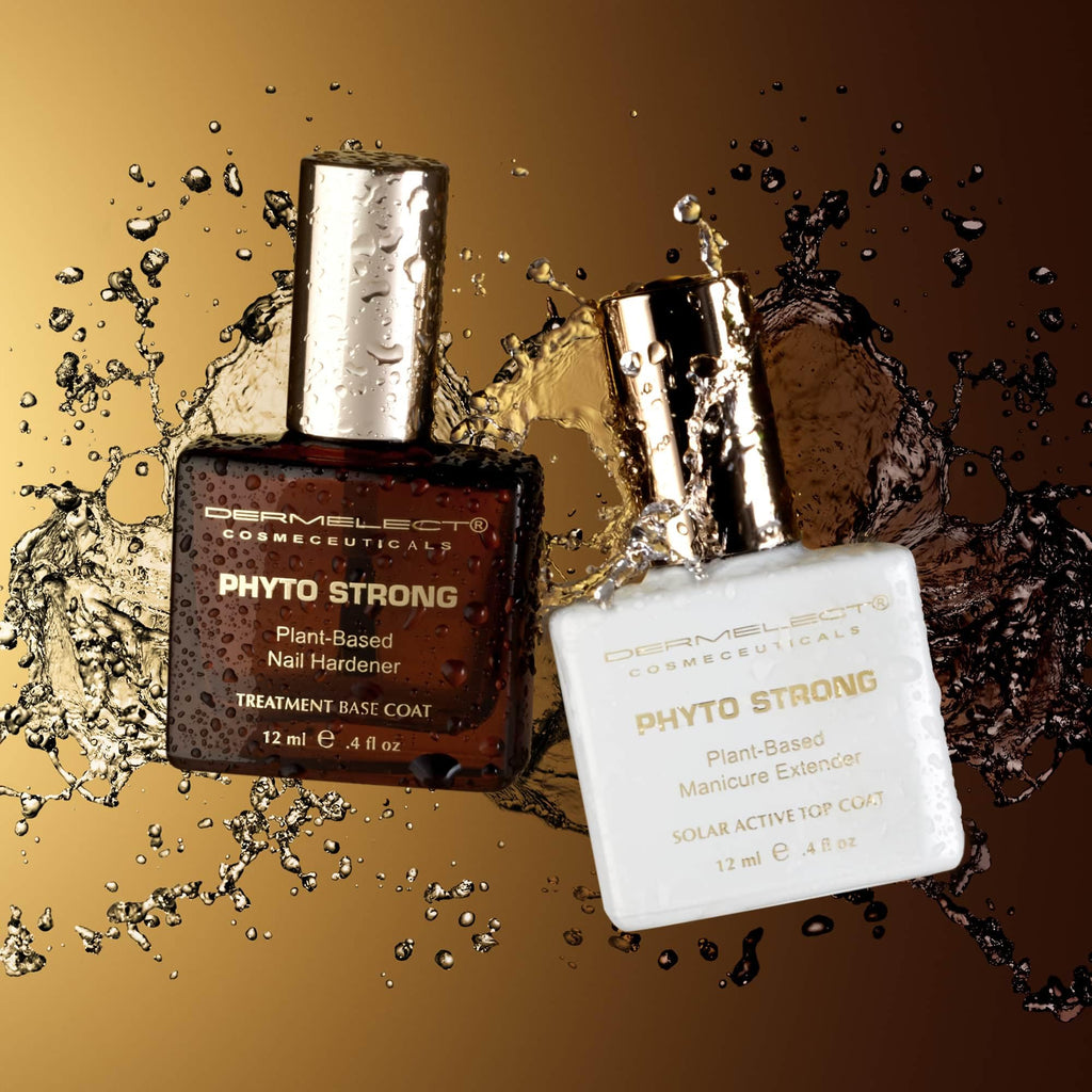 Dermelect Phyto Strong Nail Duo – Plant-Based Base & Top Coat for Stronger Nails | Vegan & Non-Toxic