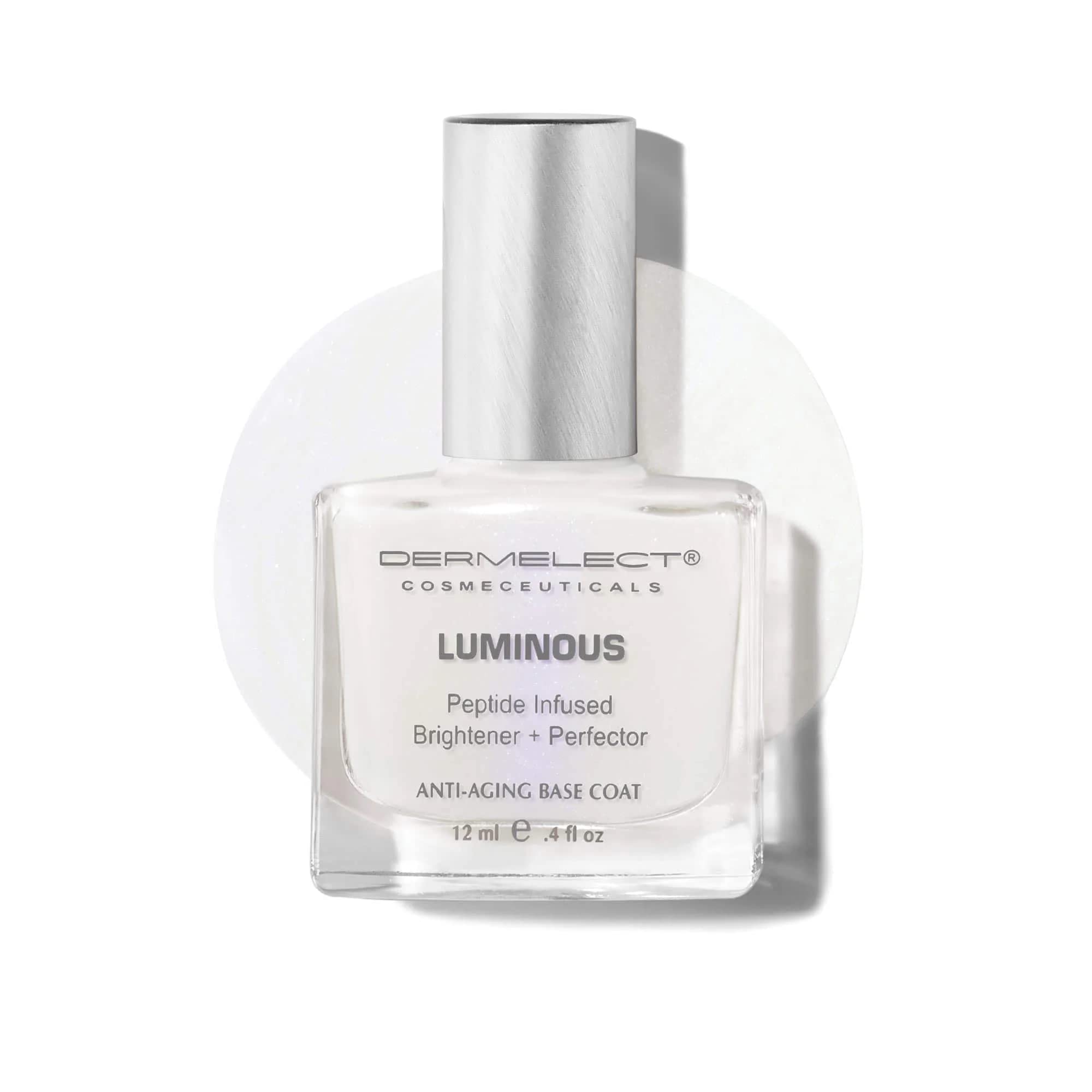 Dermelect Luminous Nail Brightening Treatment – Dual Action Nail Care & Base Coat, 0.4 oz