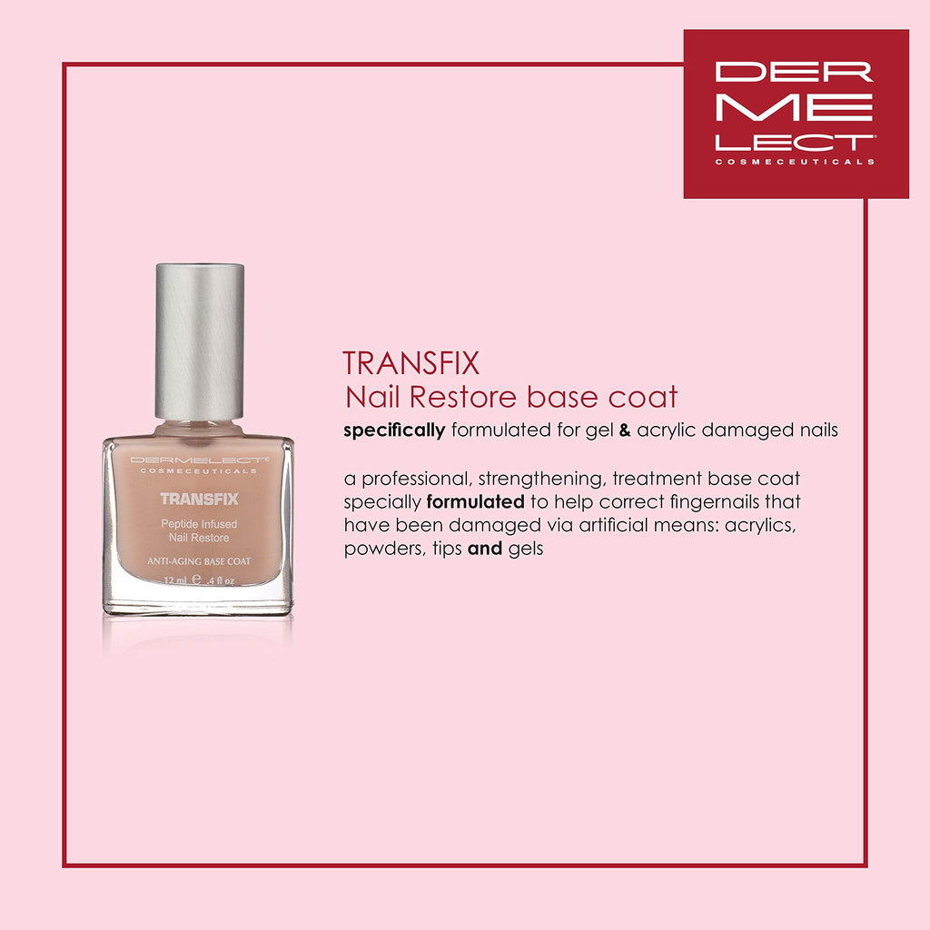 Dermelect Natural Nail Repair Kit for Damaged Nails – Peptide-Infused Base & Top Coats