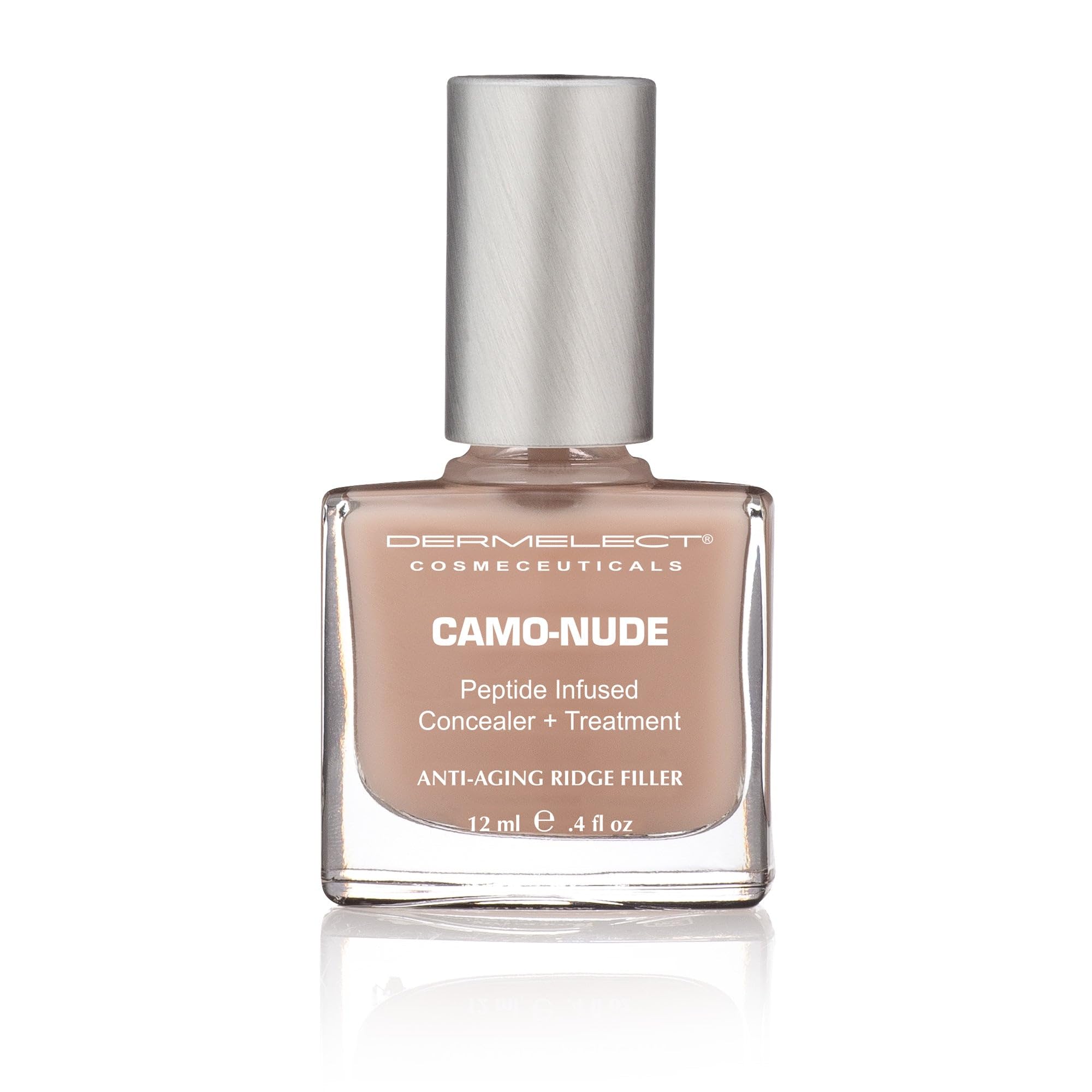 Dermelect Camo-Nude Concealer + Treatment — Ridge-Filler Base Coat with Keratin Peptides & Biotin