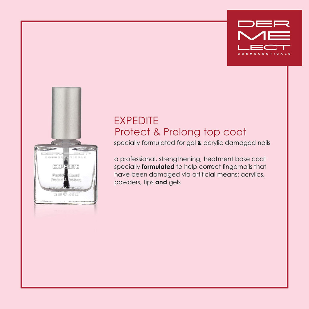 Dermelect Natural Nail Repair Kit for Damaged Nails – Peptide-Infused Base & Top Coats