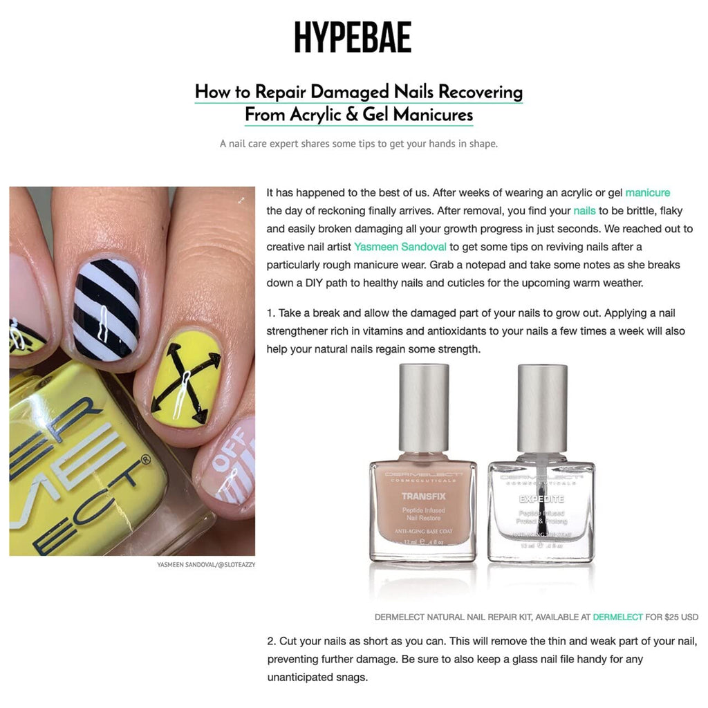 Dermelect Transfix Nail Restore Base Coat – Strengthening, Nourishing, Concealing Treatment