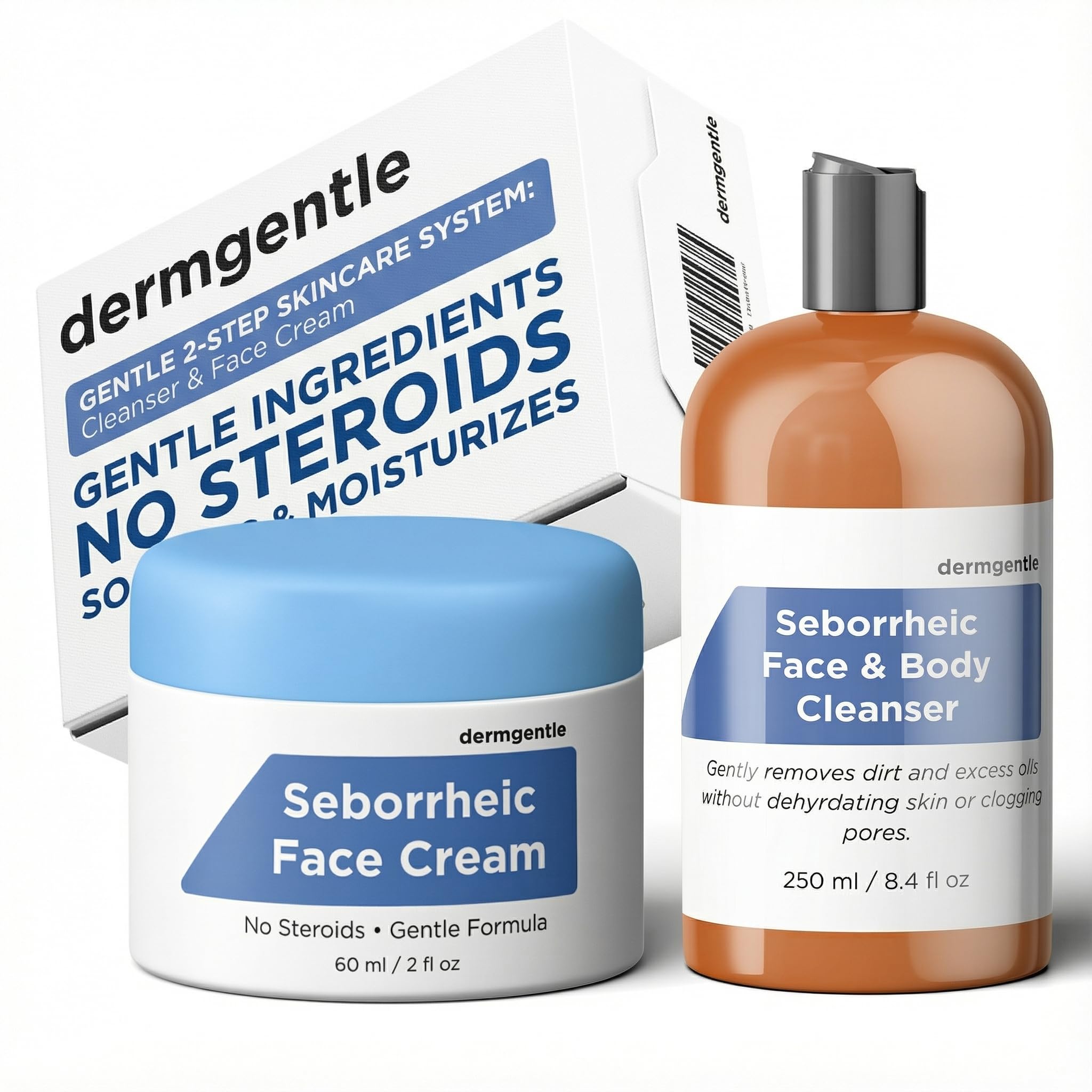 Dermgentle Face Cream & Cleanser Kit for Sensitive Skin | Gentle Hydration & Barrier Support