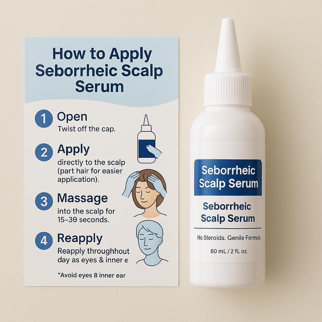 Dermgentle Seborrheic Scalp Serum 8X Fast Acting – Soothing Relief for Scalp, Face, Chest & Body