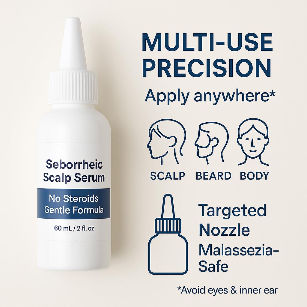 Dermgentle Seborrheic Scalp Serum 8X Fast Acting – Soothing Relief for Scalp, Face, Chest & Body
