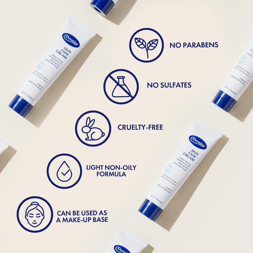 Dermisa Skin Fade Cream with Vitamin C – Brighten Dark Spots & Even Tone (1.78 oz, Pack of 3)