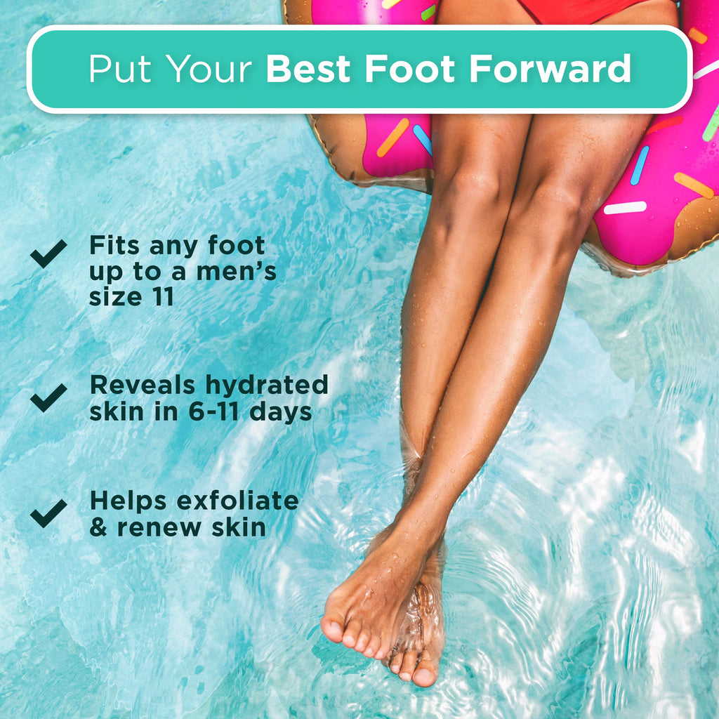 DERMORA Foot Peel Mask – Exfoliating Foot Masks for Dry, Cracked Feet & Callus Removal | Pack of 2 | Regular Size