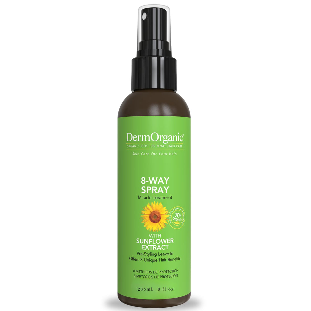 DermOrganic 8-Way Thermal Spray — Heat Protection, Color Guard & Frizz Control