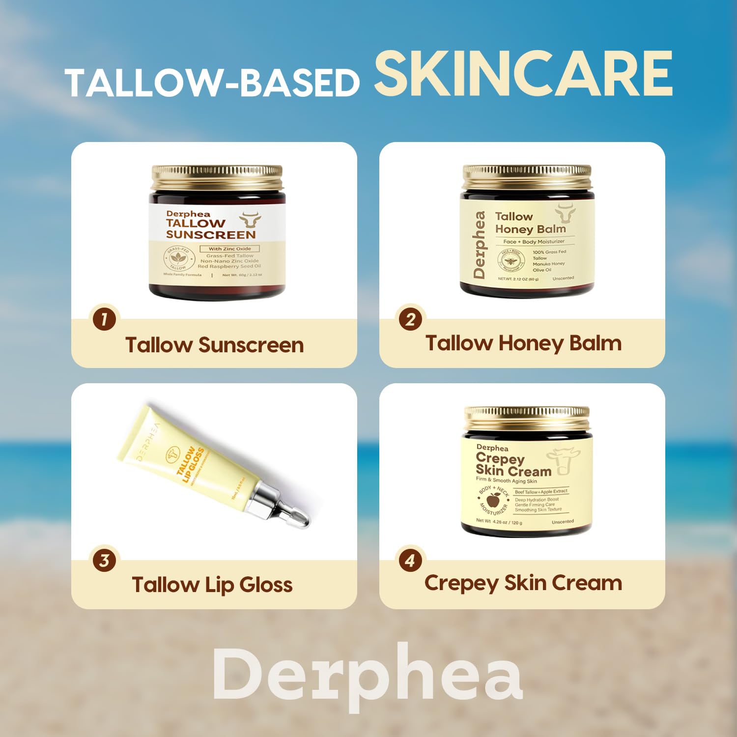 DERPHEA Crepey Skin Repair Cream – Manuka Honey & Olive Oil for Aging & Dry Skin