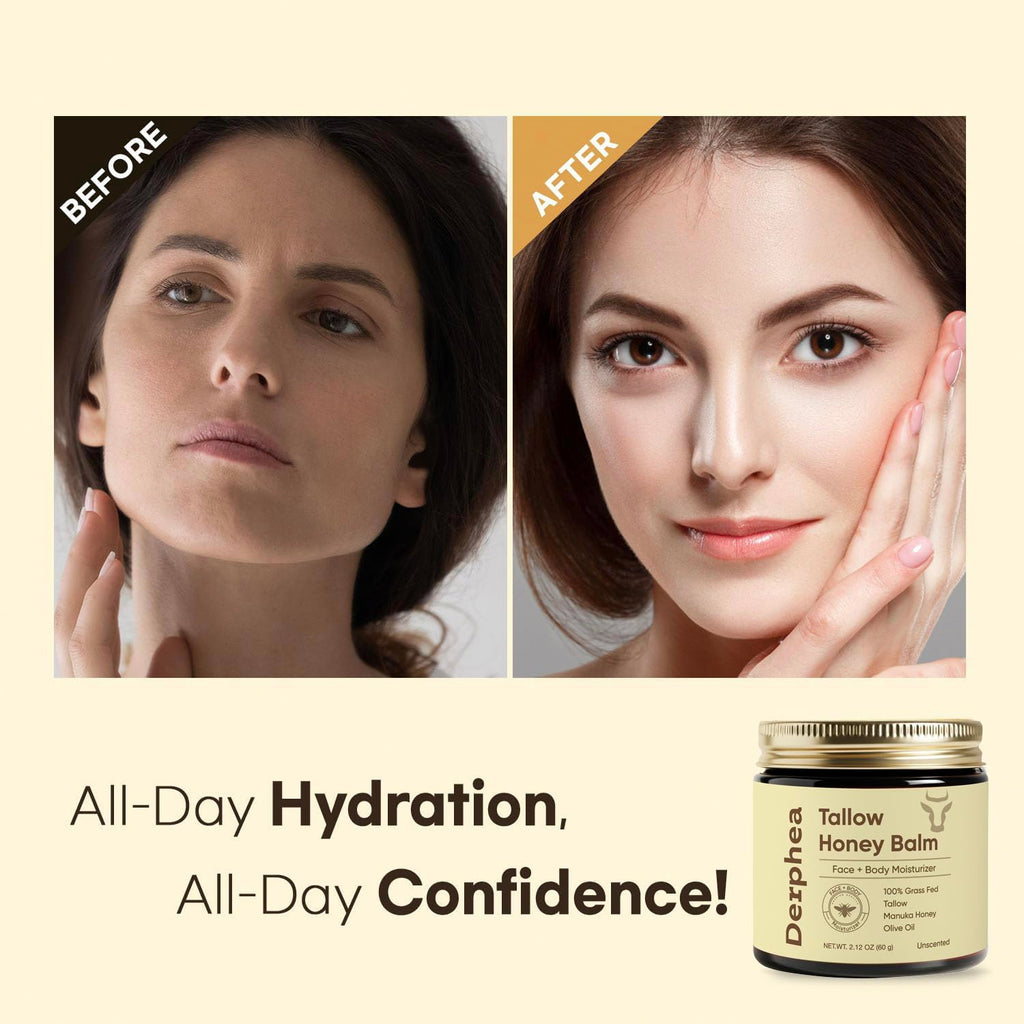 DERPHEA Crepey Skin Repair Cream – Manuka Honey & Olive Oil for Aging & Dry Skin