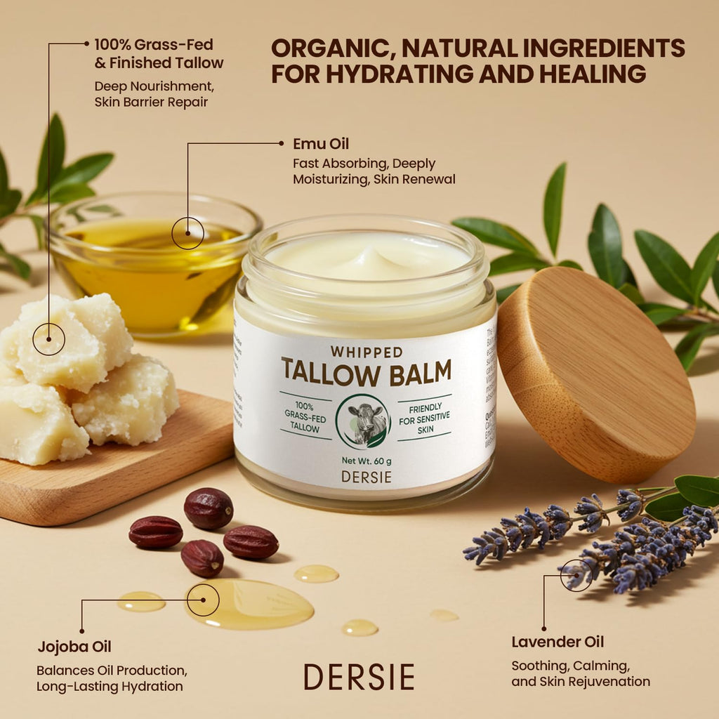 Dersie Whipped Tallow Cream – Deep Hydration from 100% Grass-Fed Beef Tallow