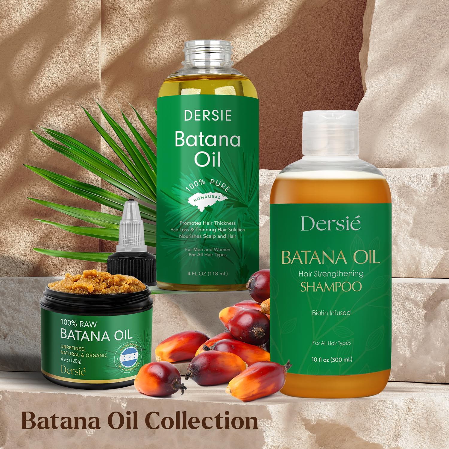 Dersie Batana Oil Shampoo – 10 fl oz for Natural Hair Growth & Nourishment