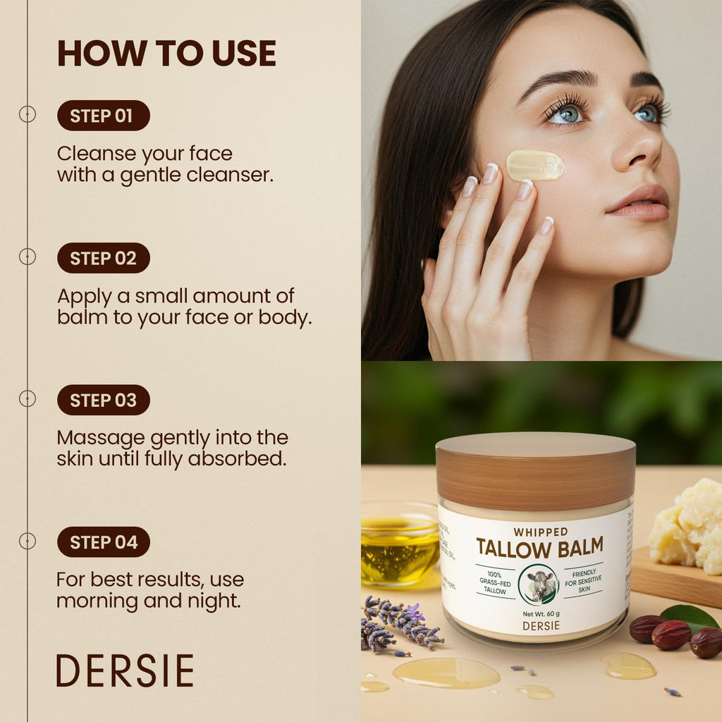 Dersie Whipped Tallow Cream – Deep Hydration from 100% Grass-Fed Beef Tallow