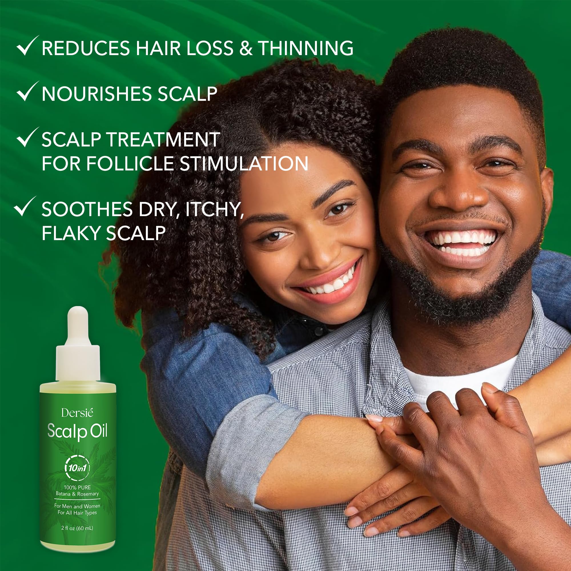 Dersie Scalp Oil for Hair Loss & Thinning Hair – Batana, Rosemary & Tea Tree (60mL)
