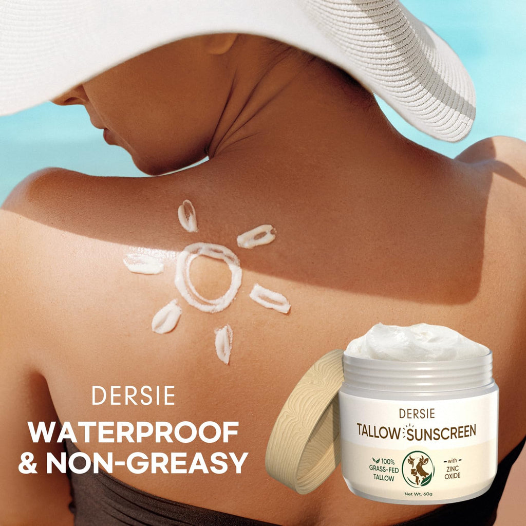 Dersie Beef Tallow Sunscreen with Zinc Oxide – Non-Greasy, Water-Resistant Sun Balm