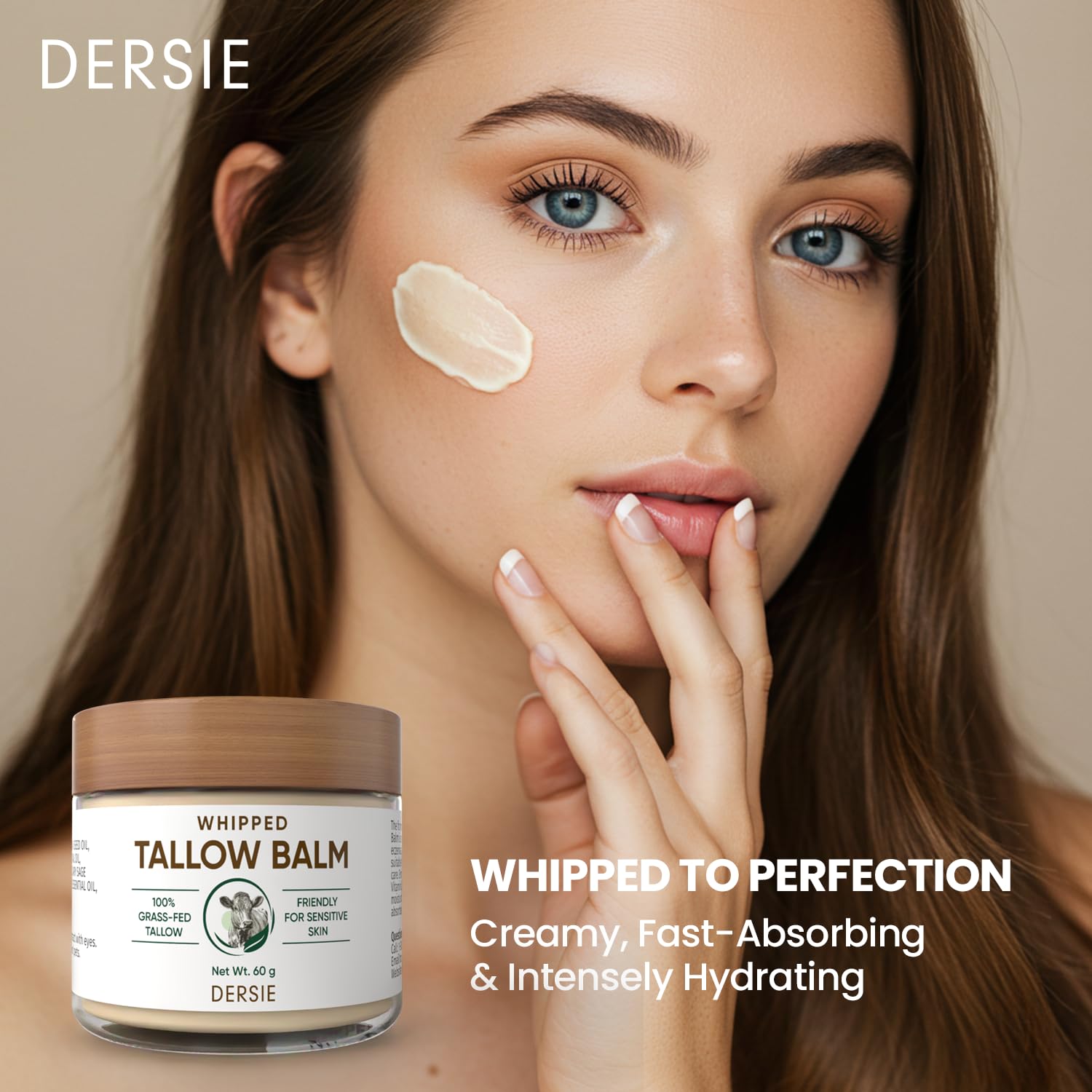 Dersie Whipped Tallow Cream – Deep Hydration from 100% Grass-Fed Beef Tallow