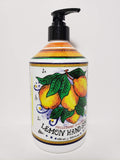 Deruta Italian Lemon Hand Soap – 21.5 oz in Elegant Ceramic-Inspired Bottle | Moisturizing Liquid Hand Soap