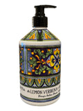 Deruta Perugia Lemon Verbena Hand Soap – 21.5 oz Italian Organic Liquid Soap in a Decorative Bottle