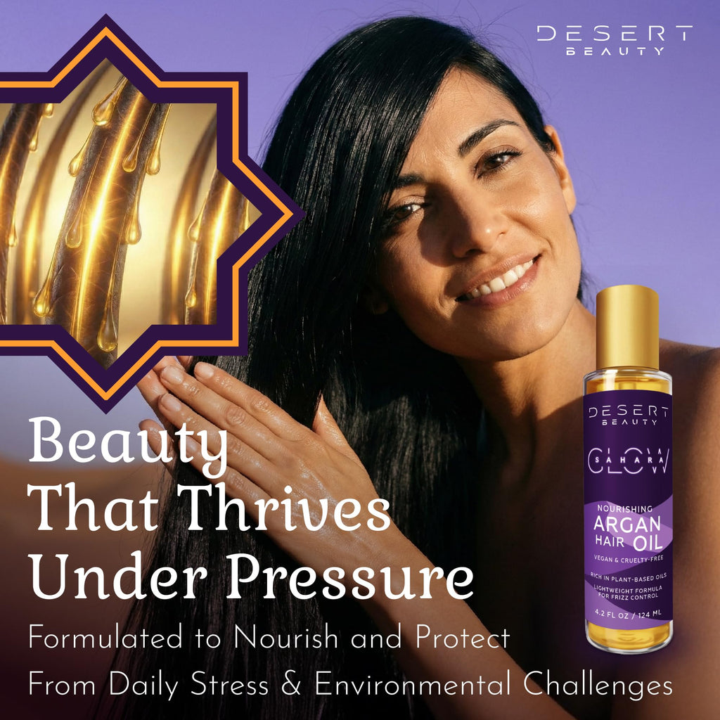 Desert Beauty Argan Oil for Hair – 4 oz Leave-In Treatment, Hydrating, Frizz Control, Cruelty Free (2 Pack)
