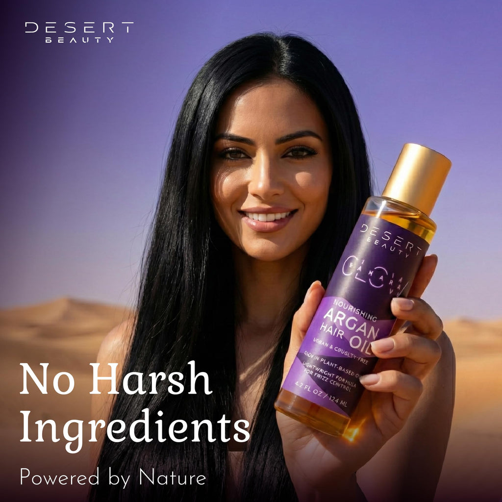 Desert Beauty Argan Oil for Hair – 4 oz Leave-In Treatment, Hydrating, Frizz Control, Cruelty Free (2 Pack)