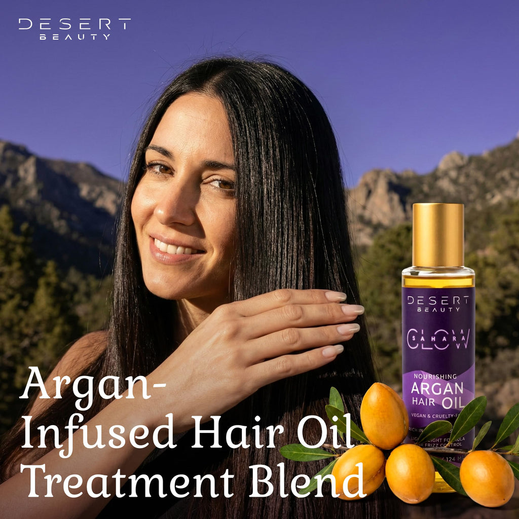 Desert Beauty Argan Oil for Hair – 4 oz Leave-In Treatment, Hydrating, Frizz Control, Cruelty Free (2 Pack)