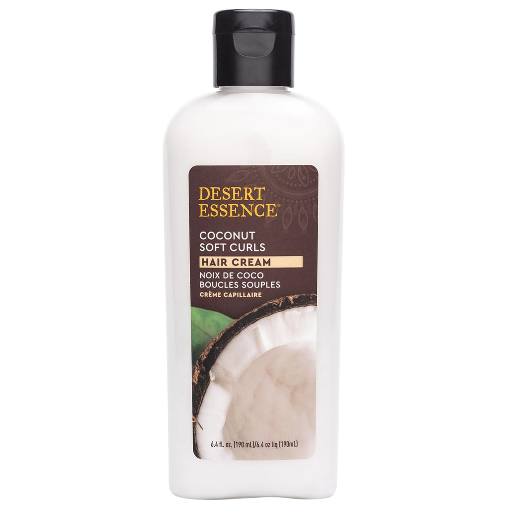 Desert Essence Coconut Soft Curls Hair Cream – Hydrating, Silicone-Free Curl Definer