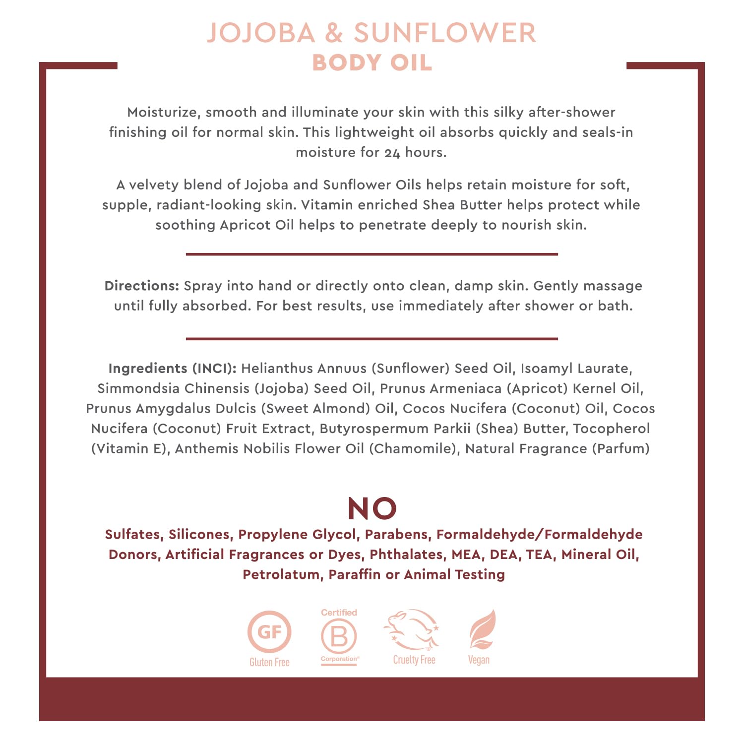 Desert Essence Jojoba & Sunflower Body Oil Spray – 8.28 fl oz (Pack of 2) – Vegan, Cruelty-Free