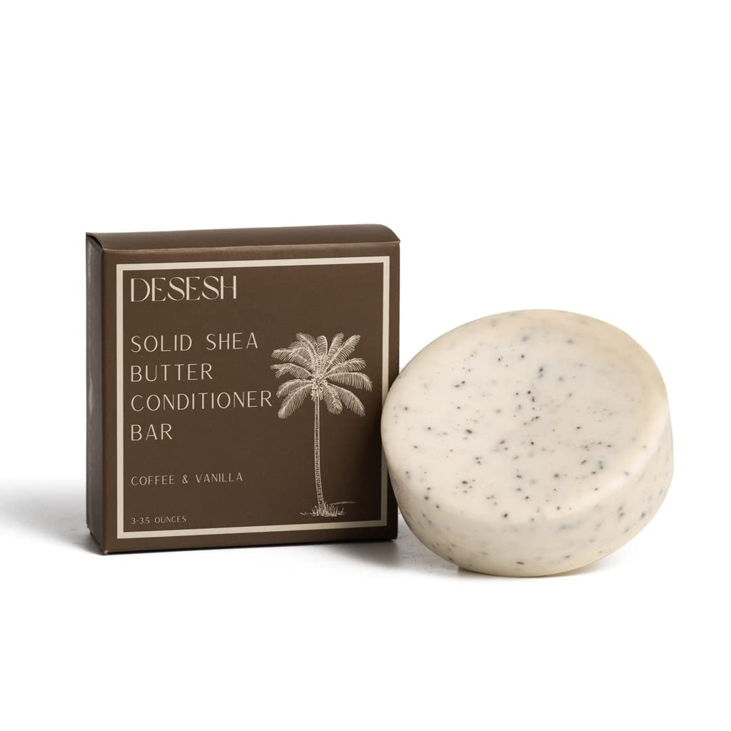 Desesh Shea Butter XL Solid Conditioner Bar – Coffee & Vanilla, US-Made, Plastic Free, Vegan