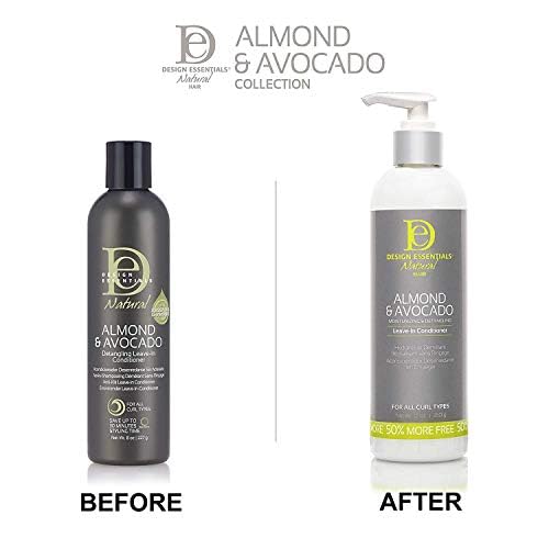 Design Essentials Almond & Avocado Leave-In Conditioner for Curly Hair – 34 oz