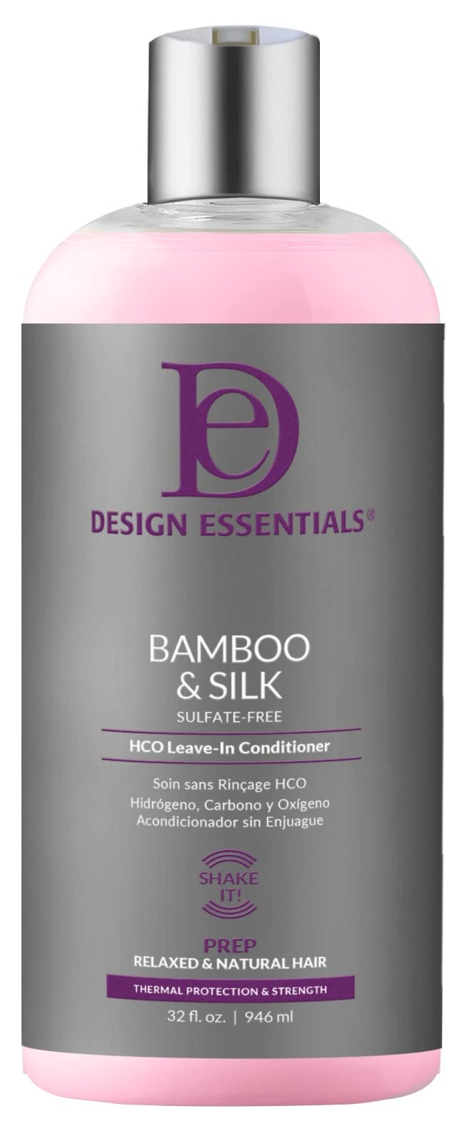 Design Essentials Bamboo & Silk HCO Leave-In Conditioner — Thermal Protection for Natural & Relaxed Hair, 32 oz