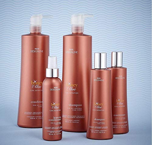 DESIGNLINE Honey & Aloe Shampoo – Gently Cleanses for Frizz-Free Defined Curls (32.5 oz)