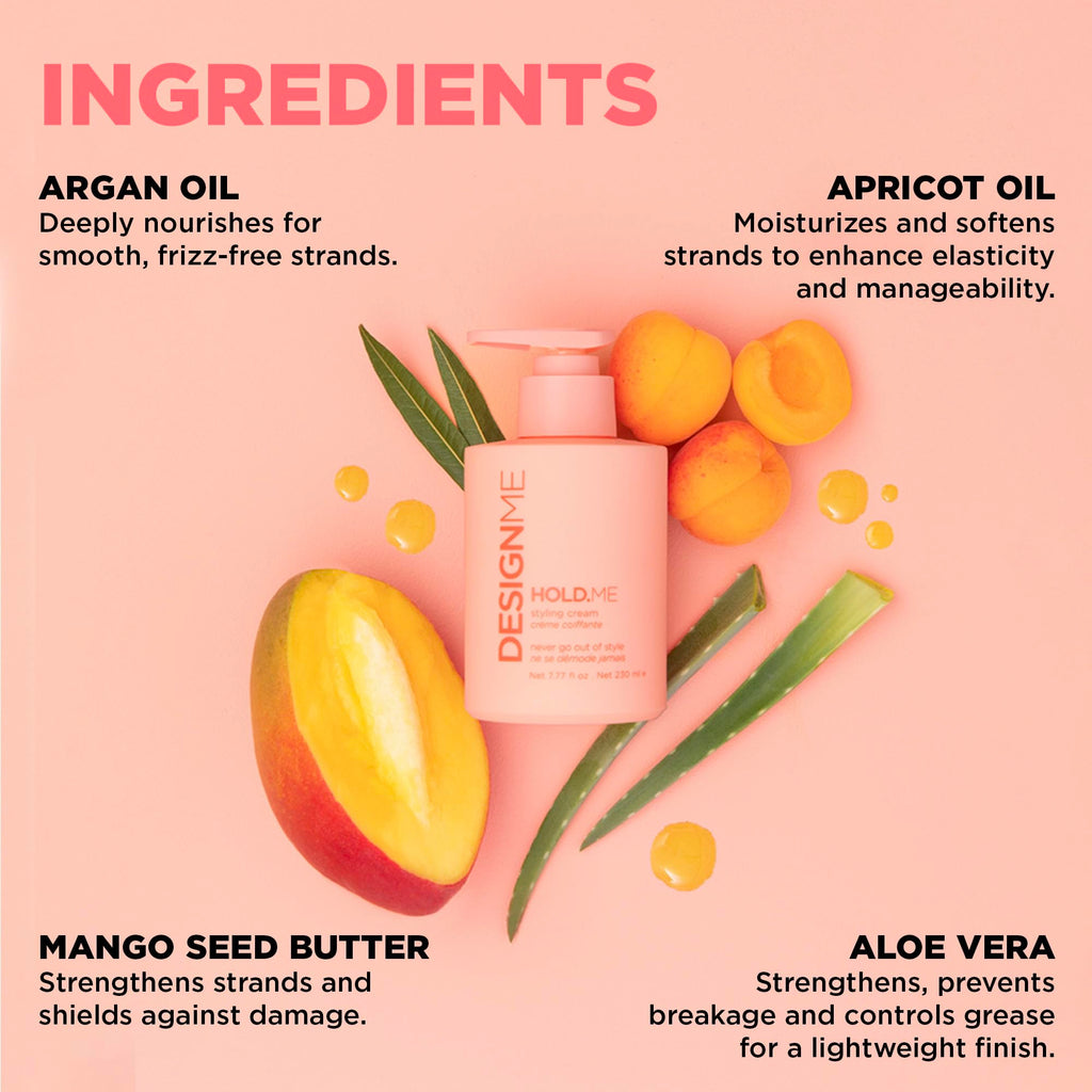 Design.Me HOLD.ME Styling Cream | Hydrating Hair Smoothing for Blowouts & Sleek Looks