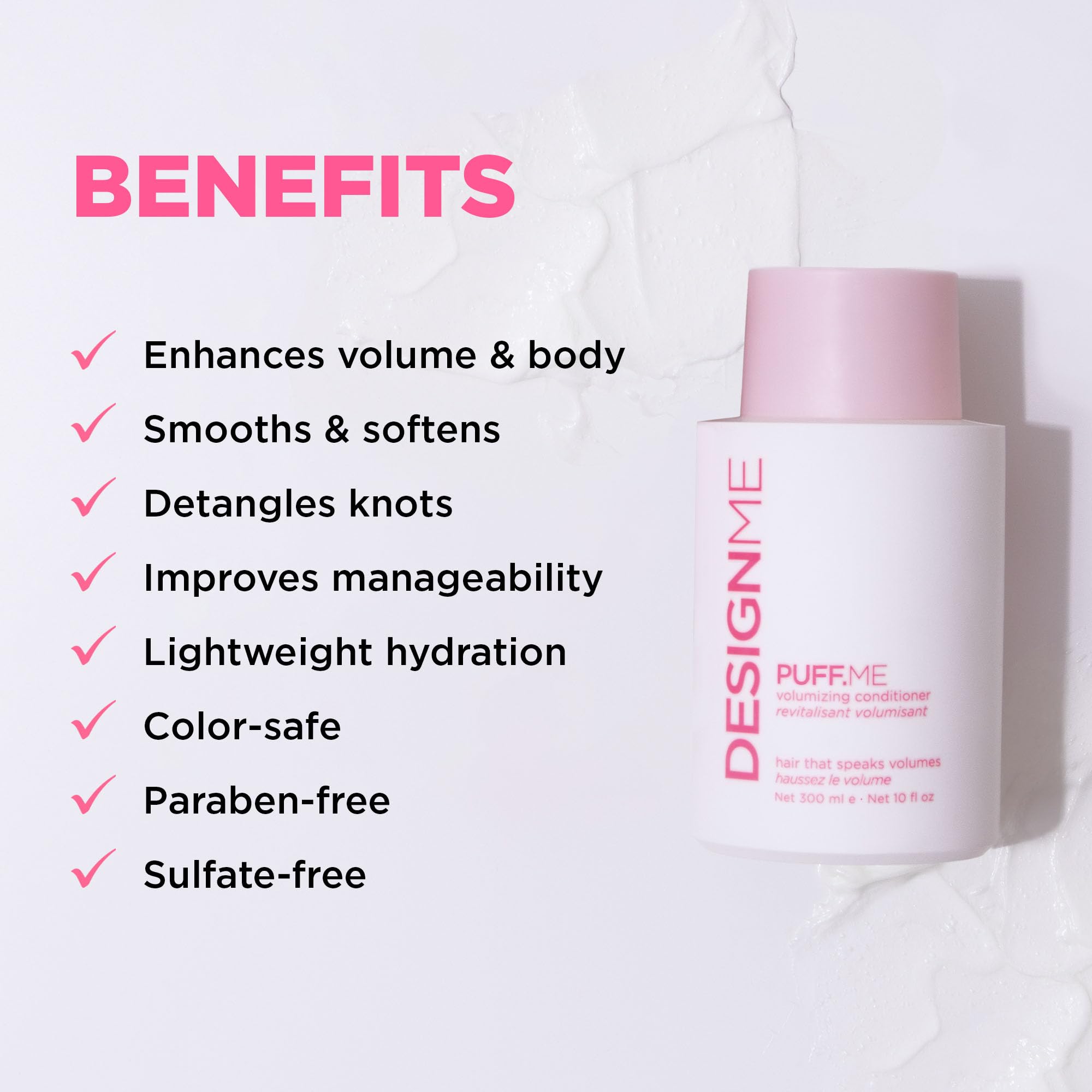 Design.Me PUFF.ME Volumizing Conditioner — Hydration, Volume & Shine for Fine & Medium Hair