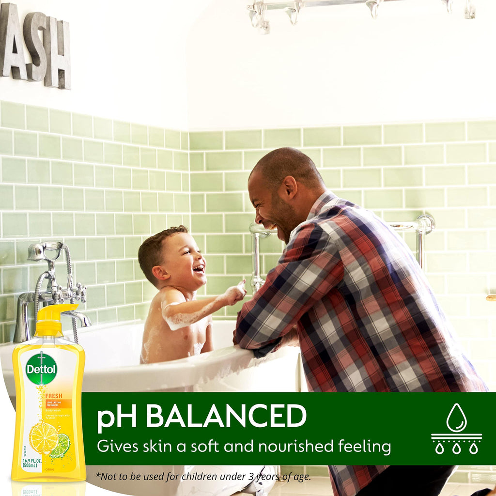 Dettol Fresh Body Wash – Yuzu Citrus Scent, 16.9 oz