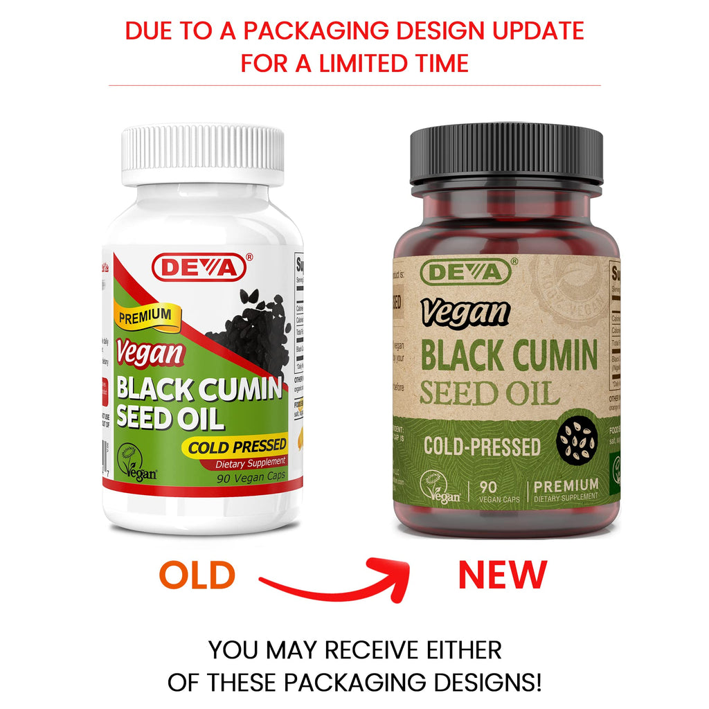 DEVA Vegan Black Cumin Seed Oil – Cold-Pressed, Unrefined, 90 Vegan Capsules