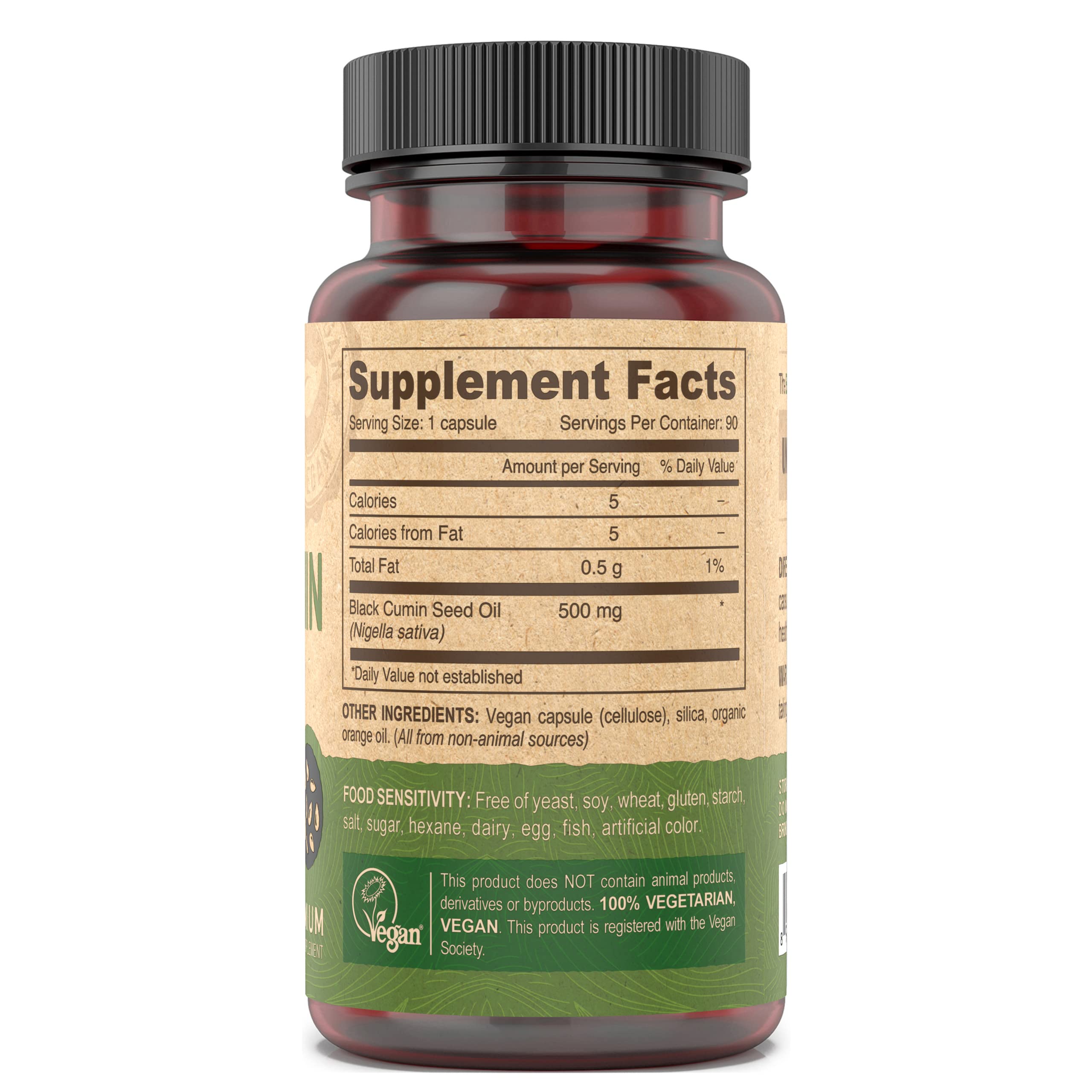 DEVA Vegan Black Cumin Seed Oil – Cold-Pressed, Unrefined, 2-Pack (90 Vegan Capsules)