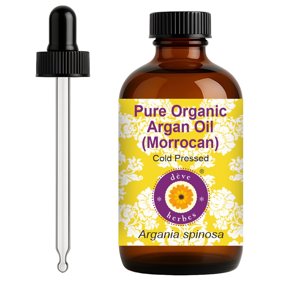 dève herbes Argan Oil (Moroccan) with Glass Dropper – Cold-Pressed, Pure Carrier for Hair, Skin & Massage | 120ml