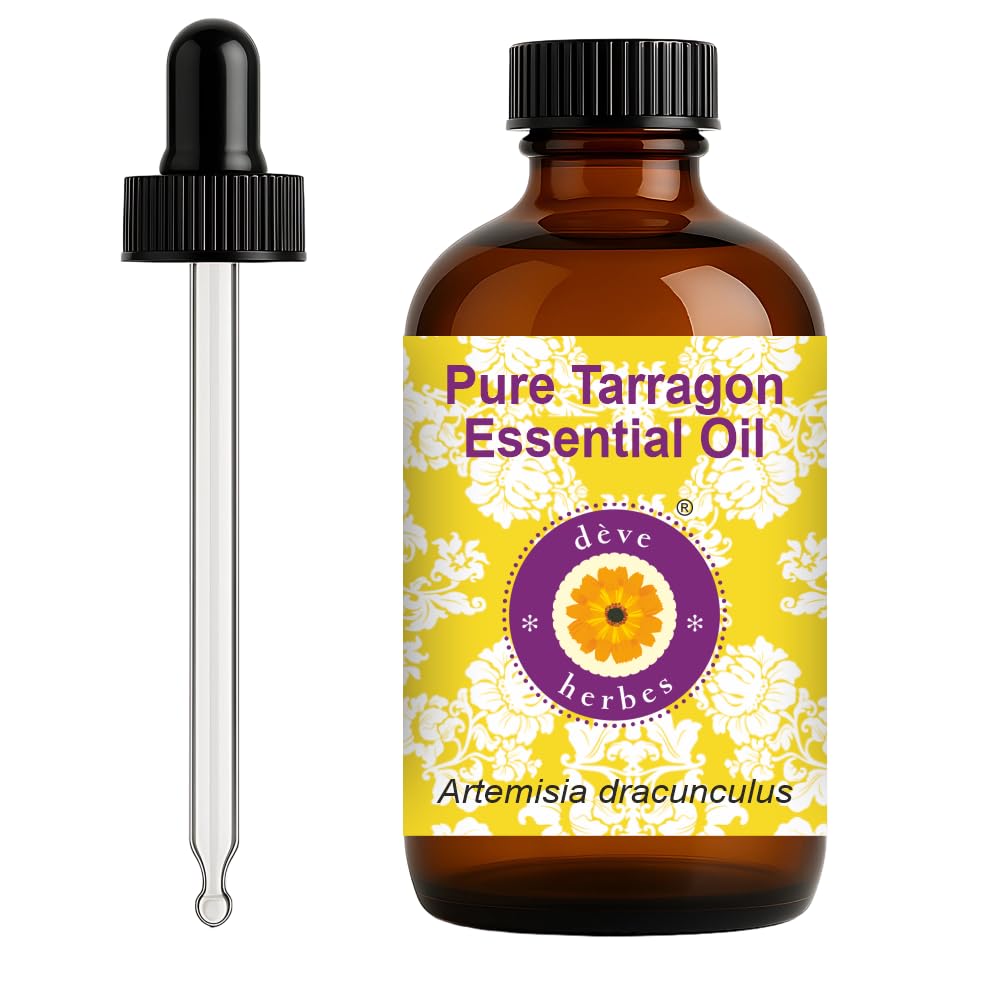 dève herbes Tarragon Essential Oil – Artemisia Dracunculus | 120ml Steam-Distilled, Amber Glass Dropper