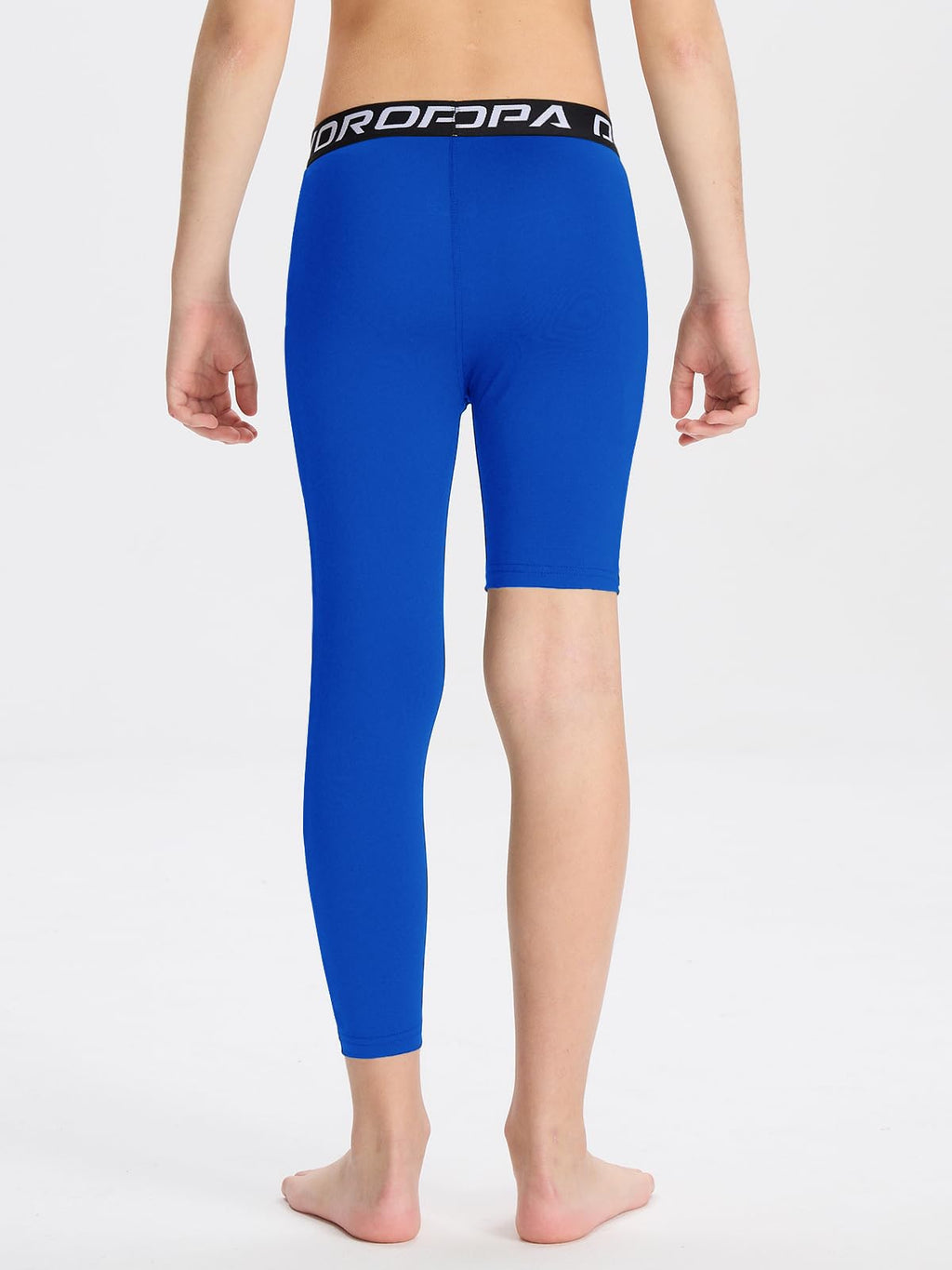 DEVOROPA Youth Boys One Leg Compression Pants – 3/4 Leg Tights, Royal L