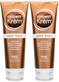 Devoted Creations Coconut Krem Body Wash – Coconut Infused Hydration with Silk Proteins & Cactus Water (8 oz x 2)
