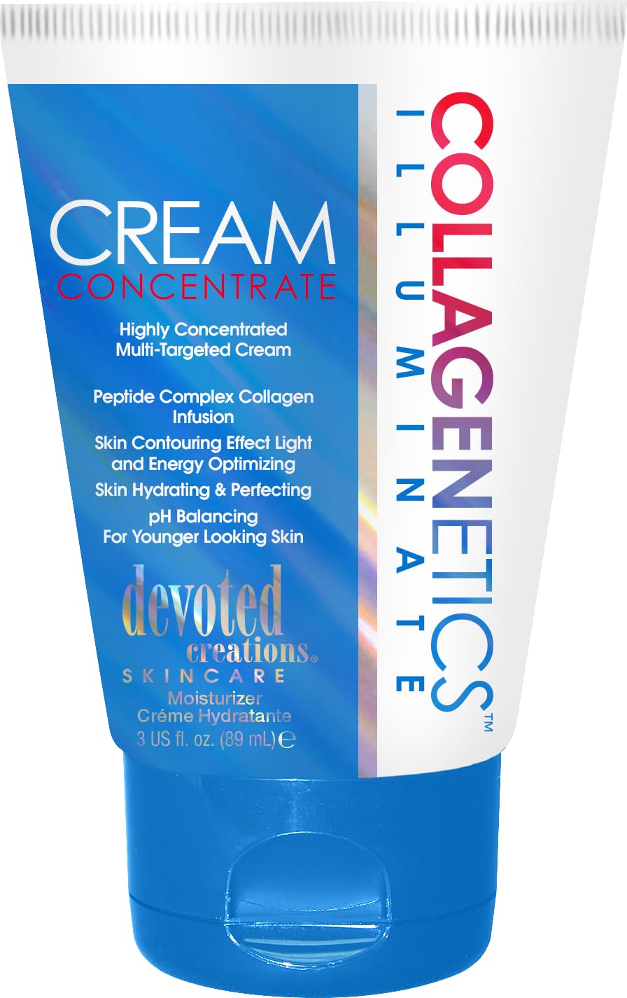 Devoted Creations Collagenetics Illuminate Cream Concentrate 3oz – Hydration, pH Balanced, Multi-Targeted Skin Perfection