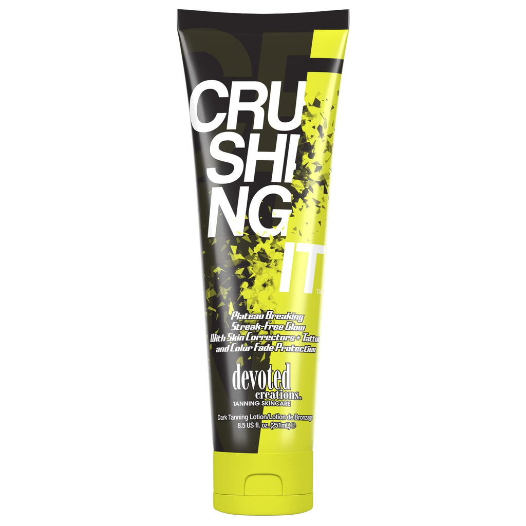 Devoted Creations Crushing It Dark Tanning Lotion 8.5 oz – DHA Free + Natural Bronzers