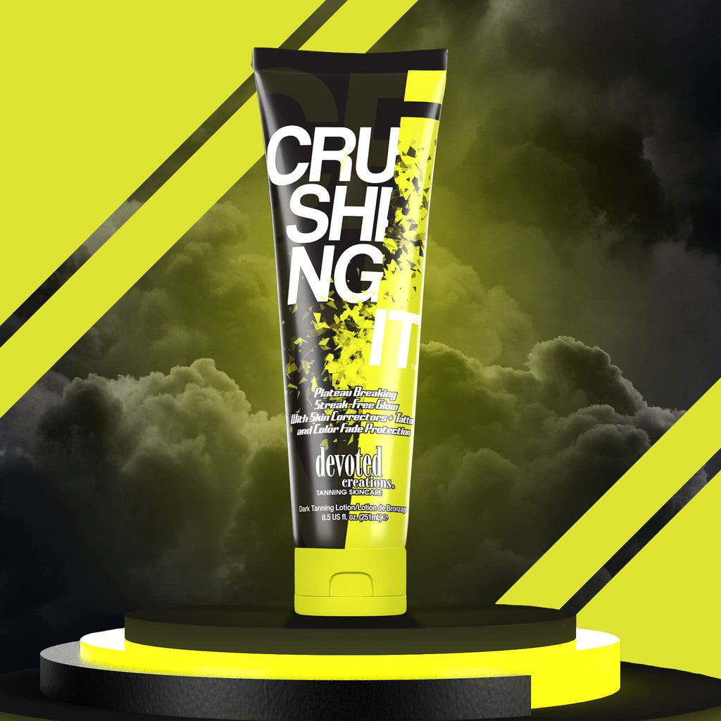 Devoted Creations Crushing It Dark Tanning Lotion 8.5 oz – DHA Free + Natural Bronzers