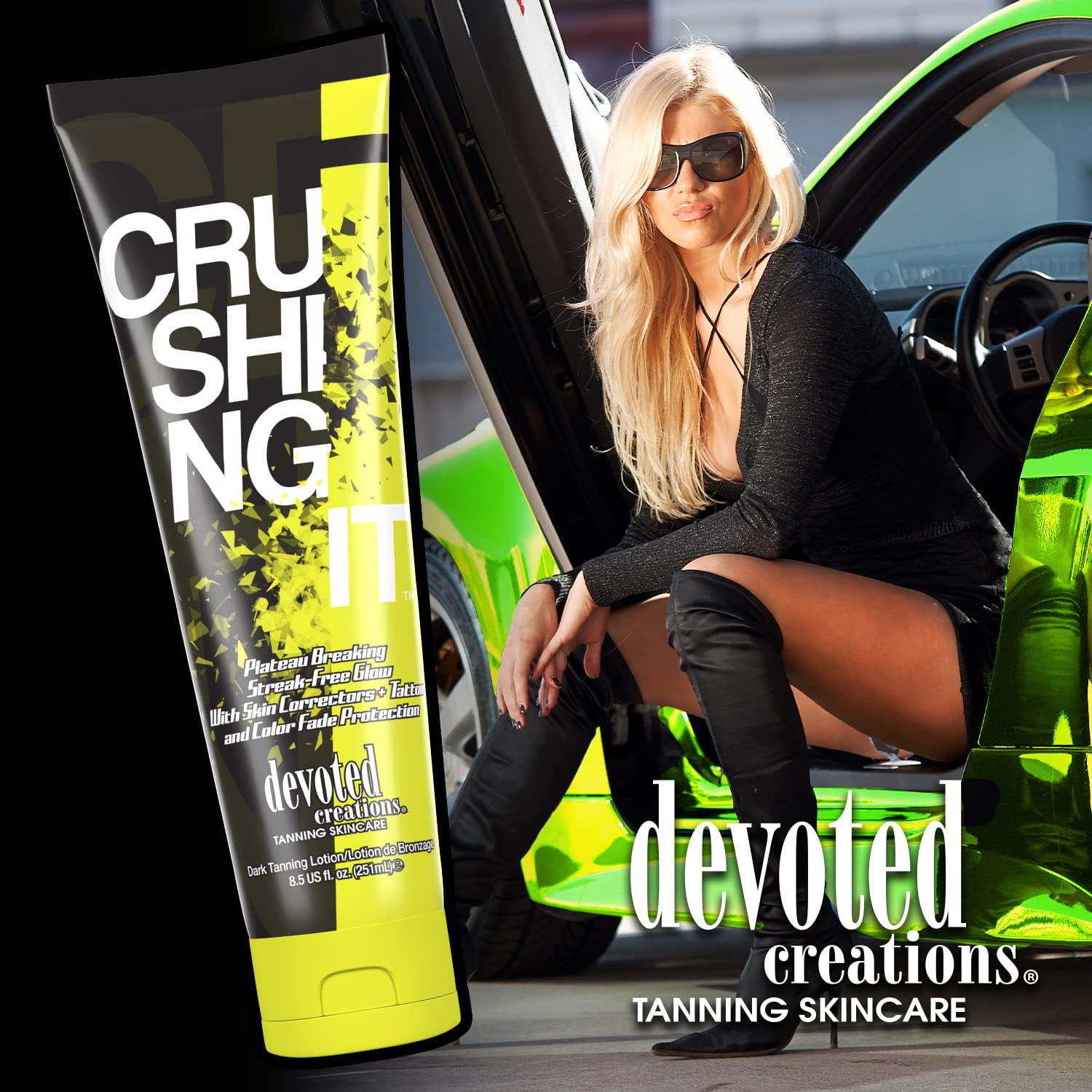 Devoted Creations Crushing It Dark Tanning Lotion 8.5 oz – DHA Free + Natural Bronzers